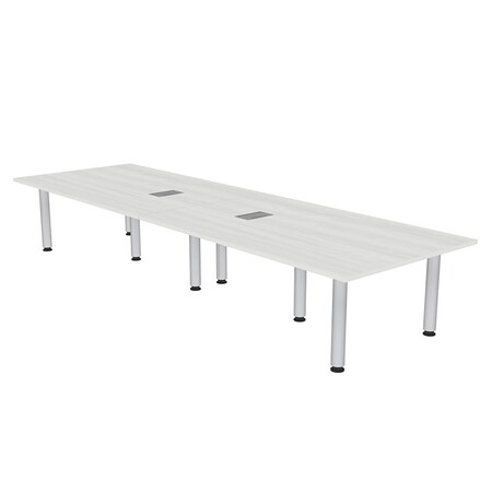 Skutchi Designs 45 in W, 144 in L, 29 in H, Engineered Wood Top, White H-REC-48143PT-WC-EL